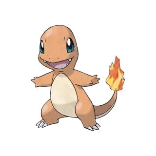 Charmander, the Gen 1 Kanto starter Pokémon, official artwork