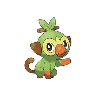Grookey, the Gen 8 Galar starter Pokémon, official artwork