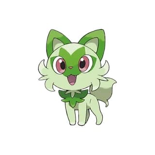 Sprigatito, the Gen 9 Paldea starter Pokémon, official artwork