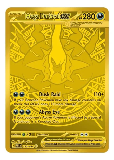 English Mega Darkrai ex 120/084 Mega Hyper Rare card from Pitch Black, TCGplayer product image