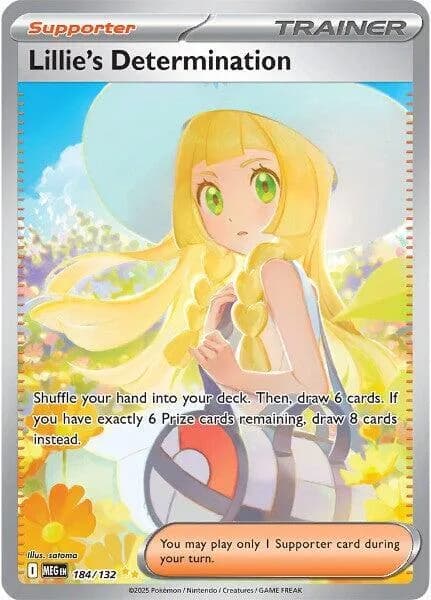 Lillie's Determination 184/132, Special Illustration Rare, ME01: Mega Evolution (English) Pokémon card