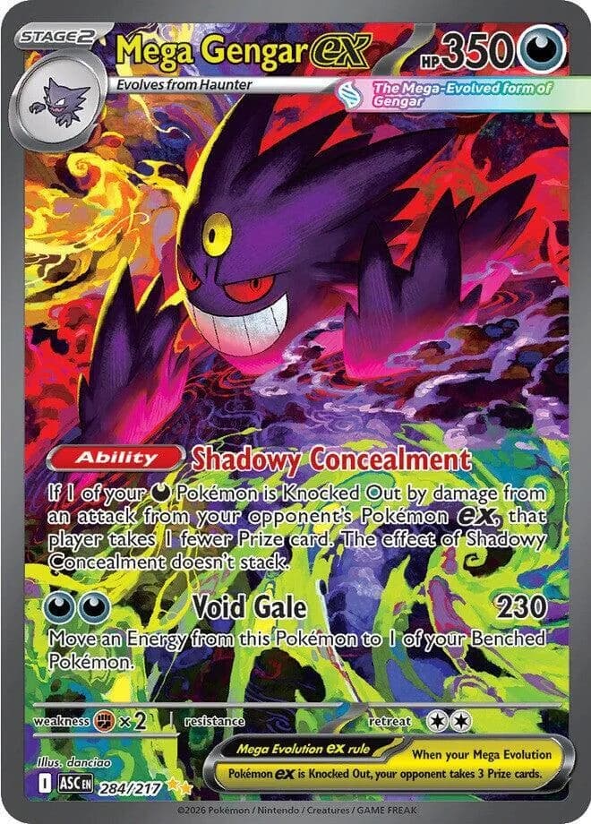 Mega Gengar ex 284/217, Special Illustration Rare, ME: Ascended Heroes (English) Pokémon card