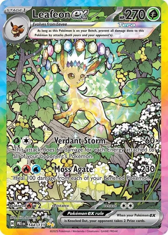 Leafeon ex 144/131, Special Illustration Rare, SV: Prismatic Evolutions (English) Pokémon card