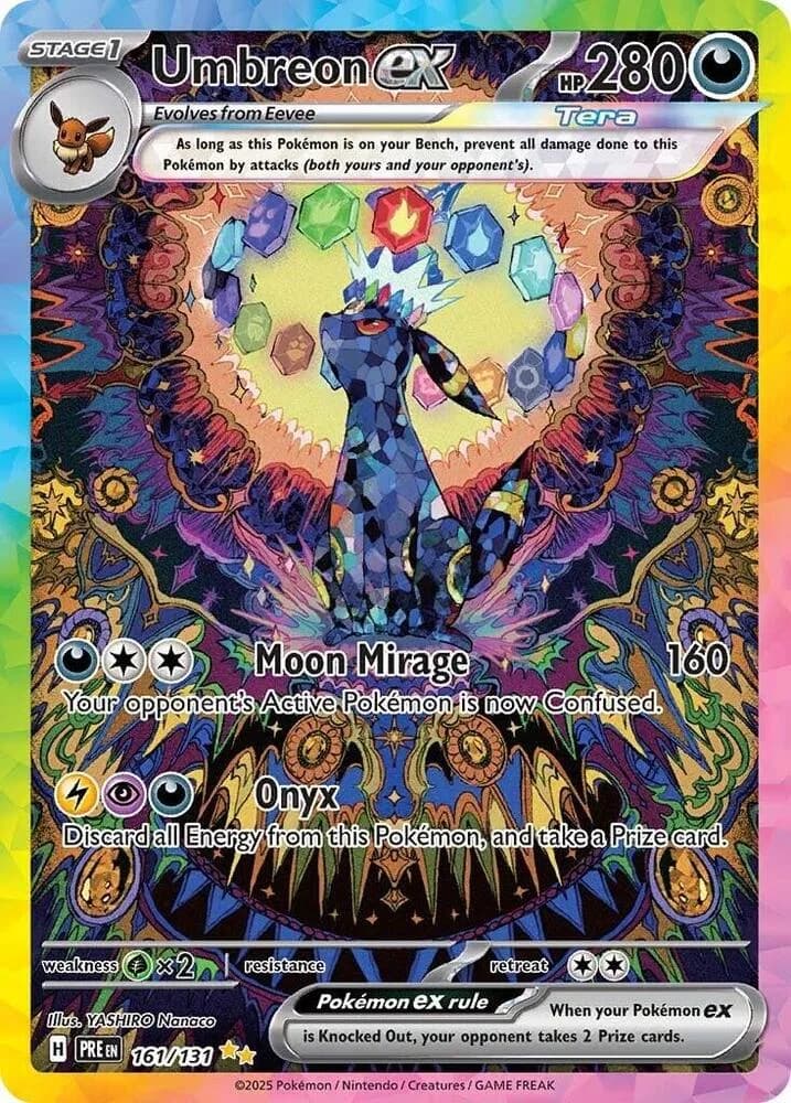 Umbreon ex 161/131, Special Illustration Rare, SV: Prismatic Evolutions (English) Pokémon card
