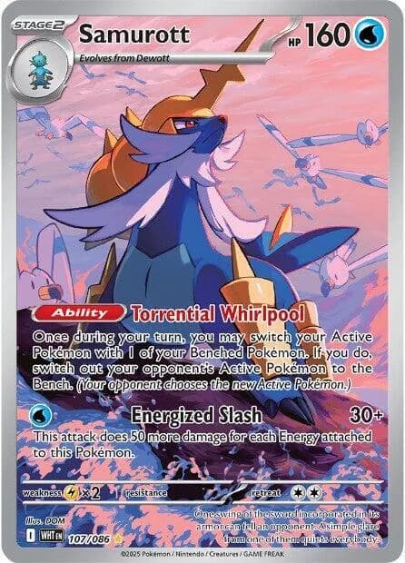 Samurott 107/086, Illustration Rare, SV: White Flare (English) Pokémon card