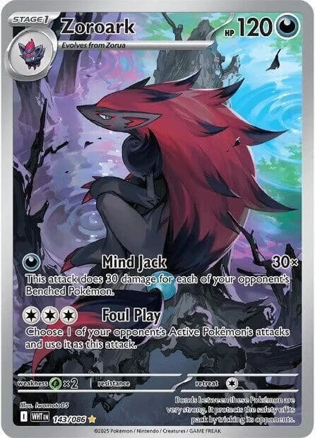 Zoroark 143/086, Illustration Rare, SV: White Flare (English) Pokémon card