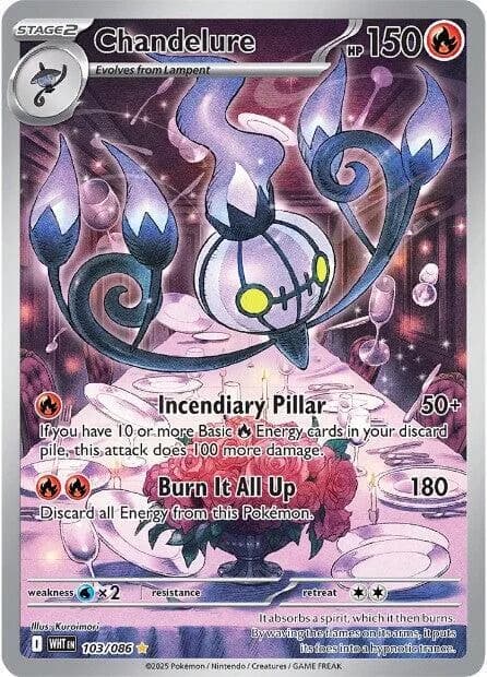 Chandelure 103/086, Illustration Rare, SV: White Flare (English) Pokémon card