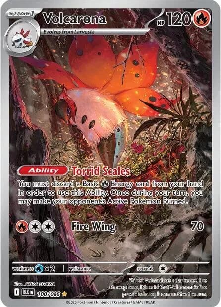Volcarona 100/086, Illustration Rare, SV: Black Bolt (English) Pokémon card