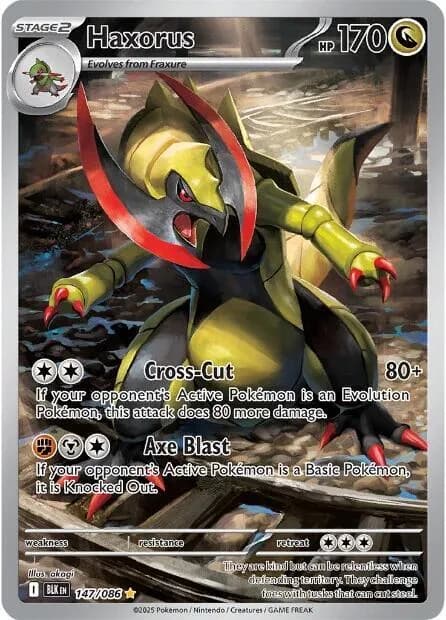 Haxorus 147/086, Illustration Rare, SV: Black Bolt (English) Pokémon card