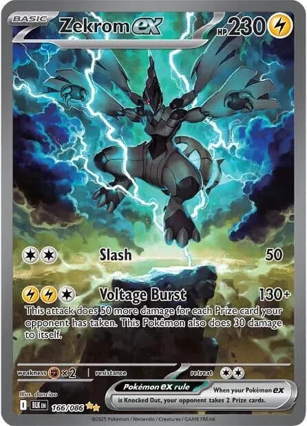 Zekrom ex 166/086, Special Illustration Rare, SV: Black Bolt (English) Pokémon card