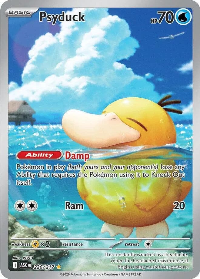 Psyduck 226/217, Illustration Rare, ME: Ascended Heroes (English) Pokémon card