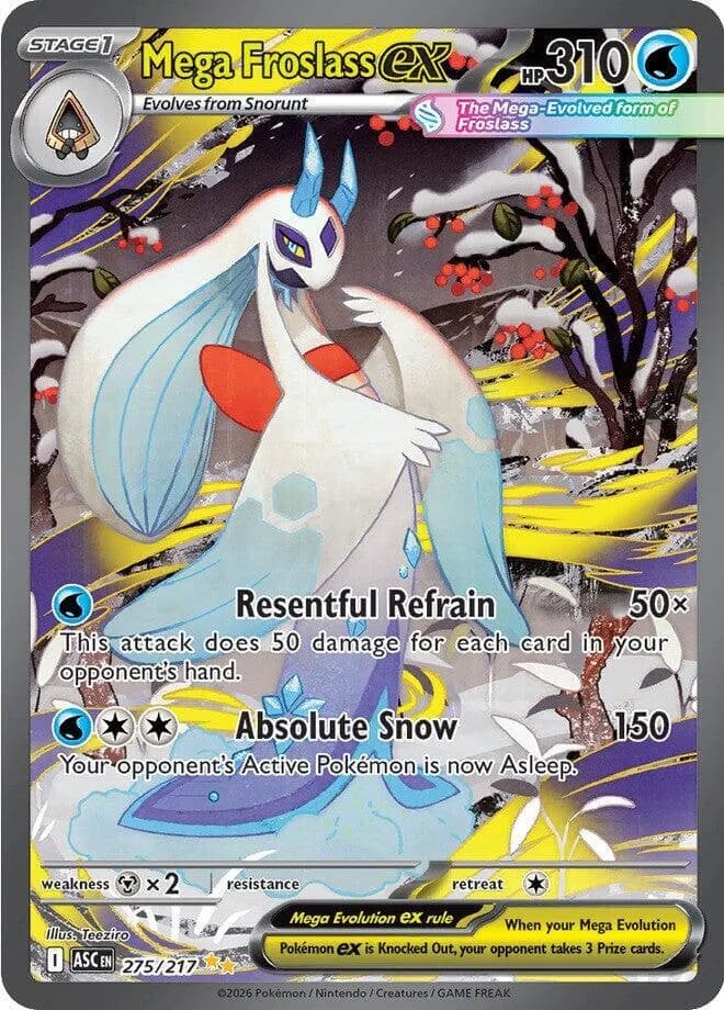 Mega Froslass ex 275/217, Special Illustration Rare, ME: Ascended Heroes (English) Pokémon card