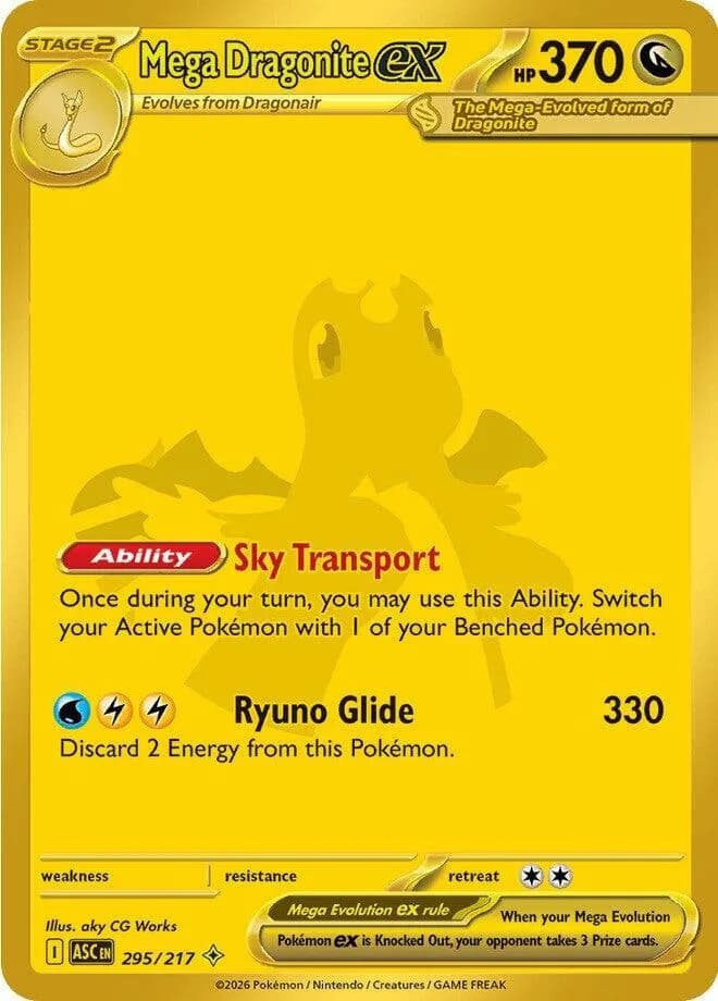 Mega Dragonite ex 295/217, Mega Hyper Rare, ME: Ascended Heroes (English) Pokémon card
